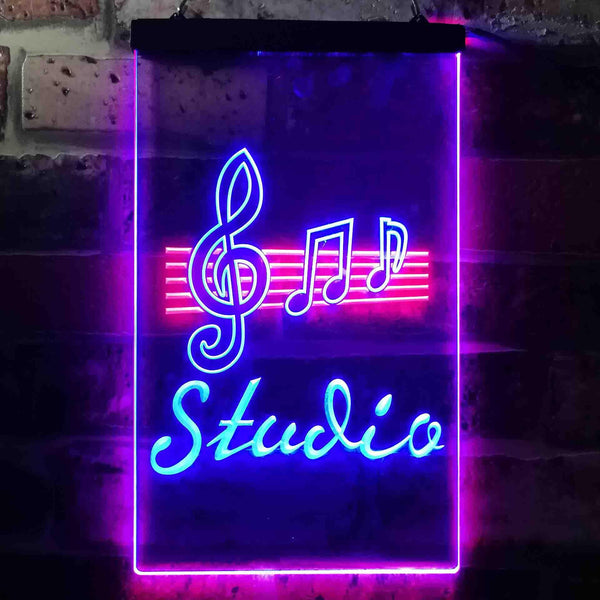 ADVPRO Studio Music Notes Bedroom  Dual Color LED Neon Sign st6-s0001 - Red & Blue