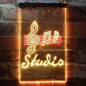 ADVPRO Studio Music Notes Bedroom  Dual Color LED Neon Sign st6-s0001 - Red & Yellow