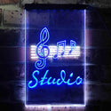 ADVPRO Studio Music Notes Bedroom  Dual Color LED Neon Sign st6-s0001 - White & Blue