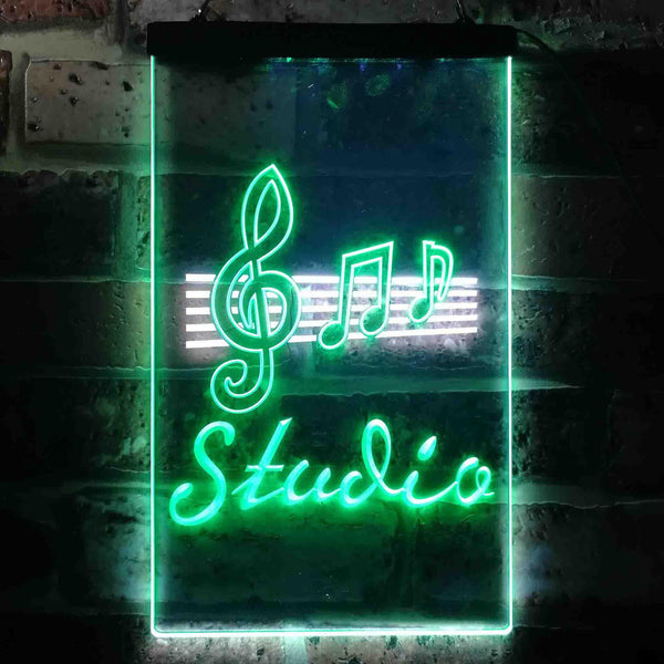 ADVPRO Studio Music Notes Bedroom  Dual Color LED Neon Sign st6-s0001 - White & Green