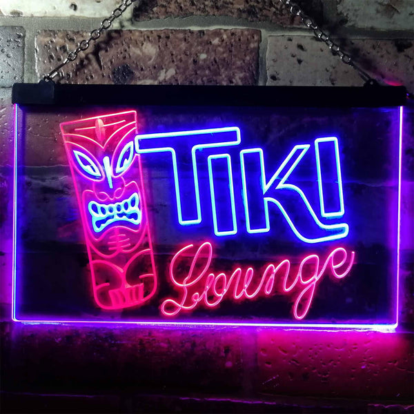 ADVPRO Tiki Lounge Bar Mask Beer Ale Pub Dual Color LED Neon Sign st6-s0002 - Red & Blue