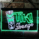 ADVPRO Tiki Lounge Bar Mask Beer Ale Pub Dual Color LED Neon Sign st6-s0002 - White & Green