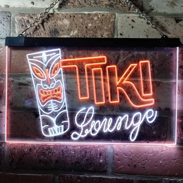 ADVPRO Tiki Lounge Bar Mask Beer Ale Pub Dual Color LED Neon Sign st6-s0002 - White & Orange