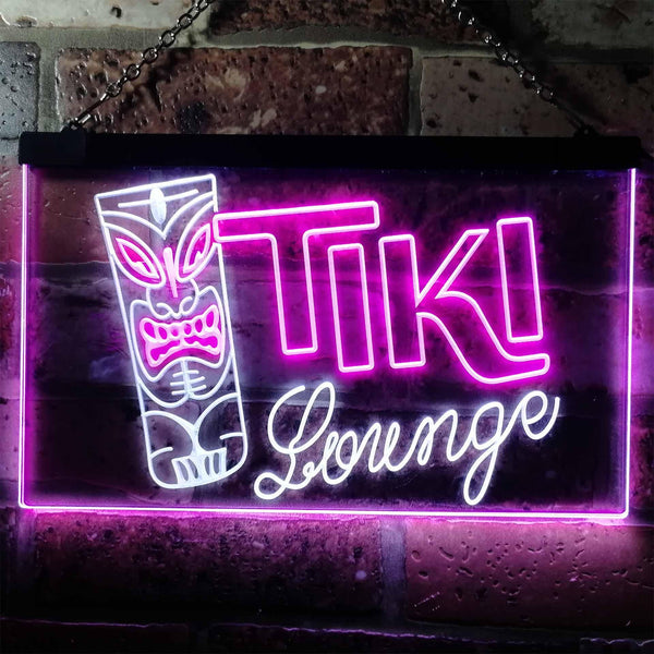ADVPRO Tiki Lounge Bar Mask Beer Ale Pub Dual Color LED Neon Sign st6-s0002 - White & Purple