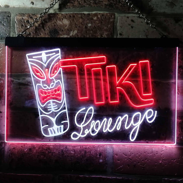 ADVPRO Tiki Lounge Bar Mask Beer Ale Pub Dual Color LED Neon Sign st6-s0002 - White & Red