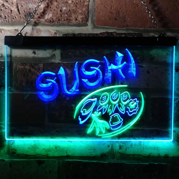 ADVPRO Sushi Japanese Food Restaurant Dual Color LED Neon Sign st6-s0008 - Green & Blue