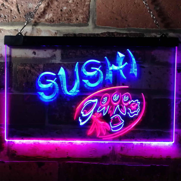 ADVPRO Sushi Japanese Food Restaurant Dual Color LED Neon Sign st6-s0008 - Red & Blue