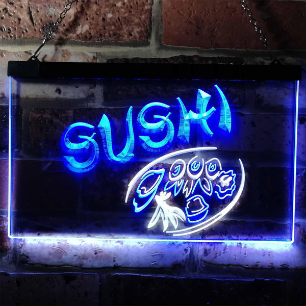 ADVPRO Sushi Japanese Food Restaurant Dual Color LED Neon Sign st6-s0008 - White & Blue