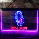 ADVPRO On Air Headphone Recording Studio Dual Color LED Neon Sign st6-s0013 - Blue & Red