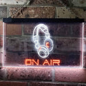 ADVPRO On Air Headphone Recording Studio Dual Color LED Neon Sign st6-s0013 - White & Orange