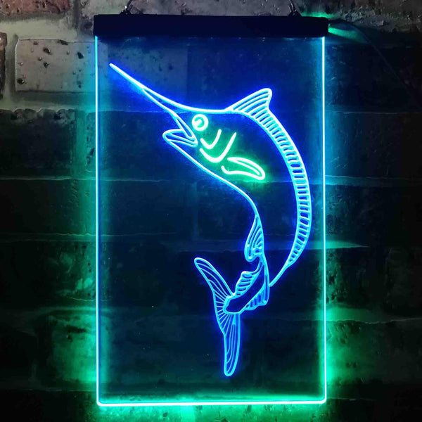 ADVPRO Blue Marlin Fish Den Cabin Display  Dual Color LED Neon Sign st6-s0072 - Green & Blue