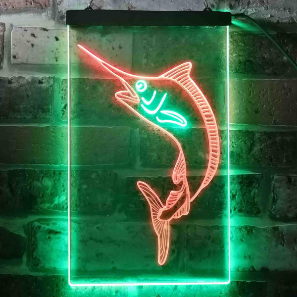 ADVPRO Blue Marlin Fish Den Cabin Display  Dual Color LED Neon Sign st6-s0072 - Green & Red