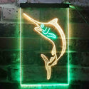 ADVPRO Blue Marlin Fish Den Cabin Display  Dual Color LED Neon Sign st6-s0072 - Green & Yellow