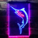 ADVPRO Blue Marlin Fish Den Cabin Display  Dual Color LED Neon Sign st6-s0072 - Red & Blue