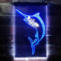 ADVPRO Blue Marlin Fish Den Cabin Display  Dual Color LED Neon Sign st6-s0072 - White & Blue