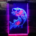 ADVPRO Fish Fly Fishing Cabin Den Display  Dual Color LED Neon Sign st6-s0073 - Red & Blue
