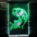 ADVPRO Fish Fly Fishing Cabin Den Display  Dual Color LED Neon Sign st6-s0073 - White & Green