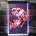 ADVPRO Fish Fly Fishing Cabin Den Display  Dual Color LED Neon Sign st6-s0073 - White & Orange