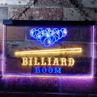 ADVPRO Billiard Room Pool Snooker Man Cave Dual Color LED Neon Sign st6-s0082 - Blue & Yellow