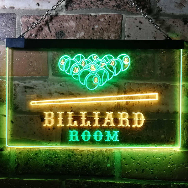 ADVPRO Billiard Room Pool Snooker Man Cave Dual Color LED Neon Sign st6-s0082 - Green & Yellow
