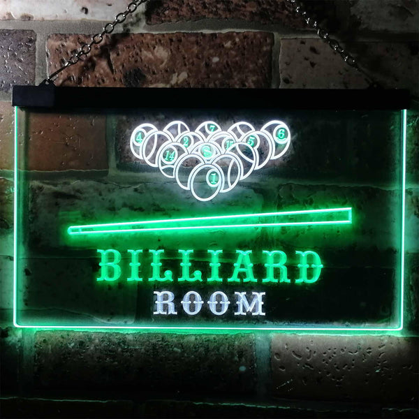 ADVPRO Billiard Room Pool Snooker Man Cave Dual Color LED Neon Sign st6-s0082 - White & Green