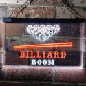 ADVPRO Billiard Room Pool Snooker Man Cave Dual Color LED Neon Sign st6-s0082 - White & Orange