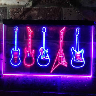 ADVPRO Guitar Hero Music Room Band Man Cave Dual Color LED Neon Sign st6-s0091 - Blue & Red