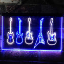 ADVPRO Guitar Hero Music Room Band Man Cave Dual Color LED Neon Sign st6-s0091 - White & Blue
