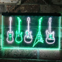 ADVPRO Guitar Hero Music Room Band Man Cave Dual Color LED Neon Sign st6-s0091 - White & Green