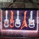 ADVPRO Guitar Hero Music Room Band Man Cave Dual Color LED Neon Sign st6-s0091 - White & Orange