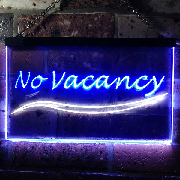 ADVPRO No Vacancy Motel Hotel Display Dual Color LED Neon Sign st6-s0128 - White & Blue