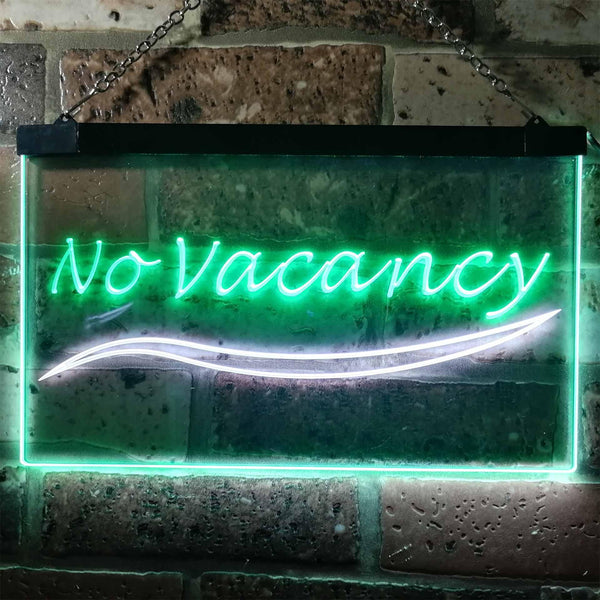 ADVPRO No Vacancy Motel Hotel Display Dual Color LED Neon Sign st6-s0128 - White & Green