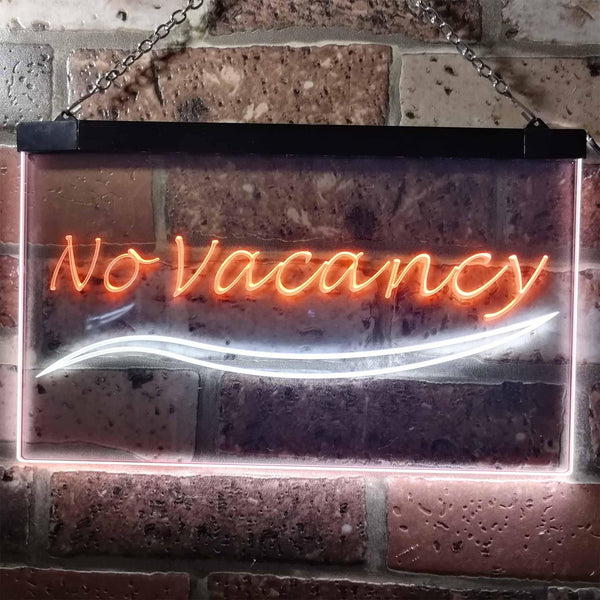 ADVPRO No Vacancy Motel Hotel Display Dual Color LED Neon Sign st6-s0128 - White & Orange