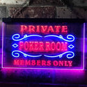 ADVPRO Private Poker Room Member Only Dual Color LED Neon Sign st6-s0144 - Blue & Red
