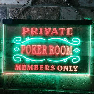 ADVPRO Private Poker Room Member Only Dual Color LED Neon Sign st6-s0144 - Green & Red