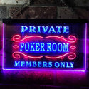 ADVPRO Private Poker Room Member Only Dual Color LED Neon Sign st6-s0144 - Red & Blue