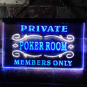ADVPRO Private Poker Room Member Only Dual Color LED Neon Sign st6-s0144 - White & Blue