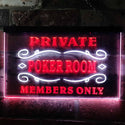 ADVPRO Private Poker Room Member Only Dual Color LED Neon Sign st6-s0144 - White & Red