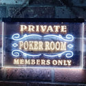 ADVPRO Private Poker Room Member Only Dual Color LED Neon Sign st6-s0144 - White & Yellow