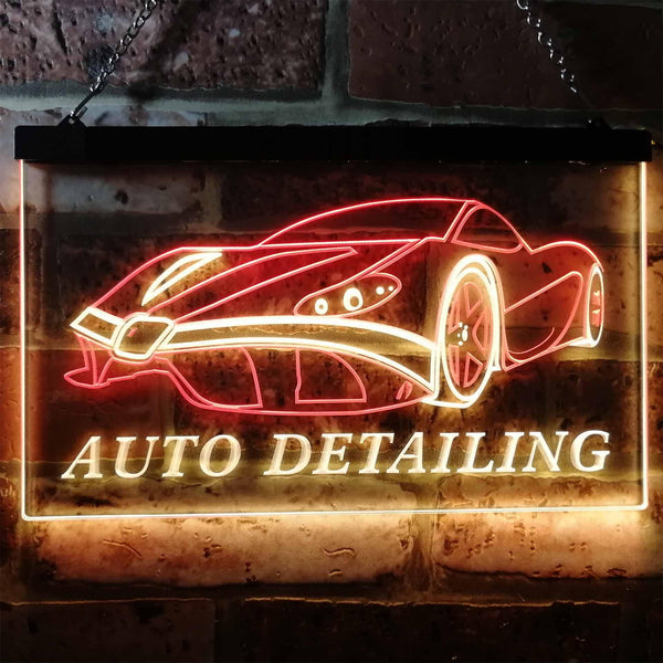 ADVPRO Auto Detailing Car Repair Garage Dual Color LED Neon Sign st6-s0233 - Red & Yellow