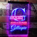 ADVPRO Name Personalized Surname Initial Custom Est. Year Neon Sign Dual Color LED Neon Sign st6-wi-tm - Red & Blue