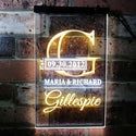 ADVPRO Name Personalized Surname Initial Custom Est. Year Neon Sign Dual Color LED Neon Sign st6-wi-tm - White & Yellow