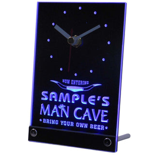 ADVPRO Man Cave Cowboys Personalized Bar Pub Decor Neon Led Table Clock tncpb-tm - Blue