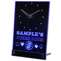 ADVPRO Poker Room Personalized Bar Pub Game Neon Led Table Clock tncpd-tm - Blue