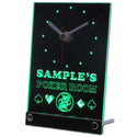 ADVPRO Poker Room Personalized Bar Pub Game Neon Led Table Clock tncpd-tm - Green