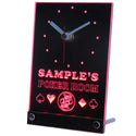 ADVPRO Poker Room Personalized Bar Pub Game Neon Led Table Clock tncpd-tm - Red