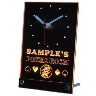ADVPRO Poker Room Personalized Bar Pub Game Neon Led Table Clock tncpd-tm - Yellow
