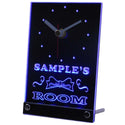 ADVPRO Girl Boy Kids Room Personalized Ribbion Neon Led Table Clock tncpe-tm - Blue