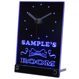 ADVPRO Girl Boy Kids Room Personalized Ribbion Neon Led Table Clock tncpe-tm - Blue