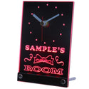 ADVPRO Girl Boy Kids Room Personalized Ribbion Neon Led Table Clock tncpe-tm - Red